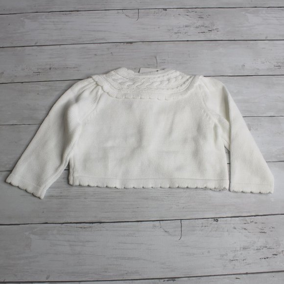 Gymboree Girl's White Cardigan Sweater Size 2T Button Up - Picture 4 of 5